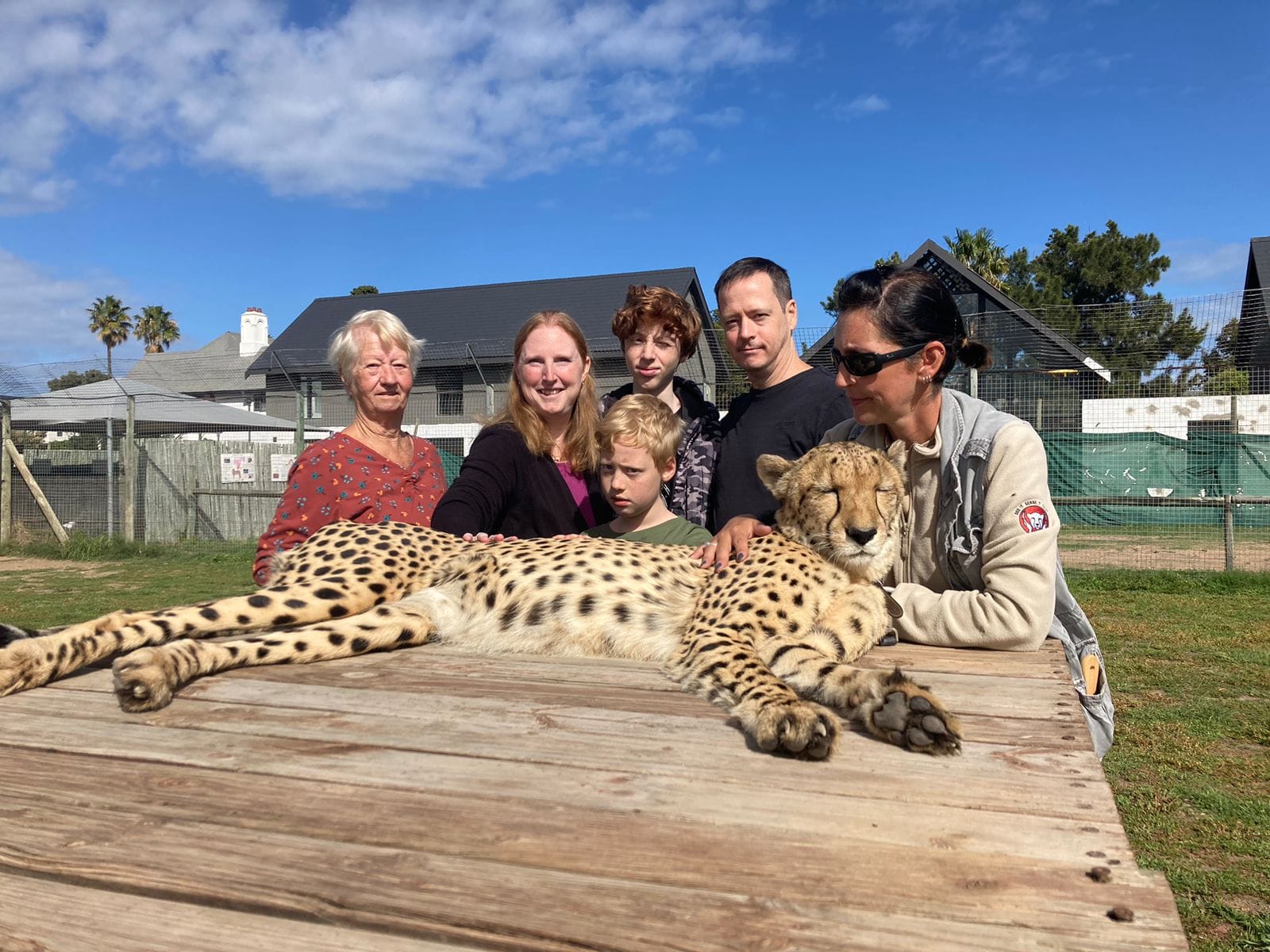 family pic with cheetah